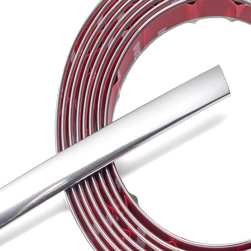 Car Elements 32Ft Automotive Chrome Trim Molding 1/4"(6mm) Universal Car Side Molding(Self Adhesive) UV Protected Decorative Scratch-Proof for RV Truck Motor Exterior Interior Door Window Bumper - Image 2